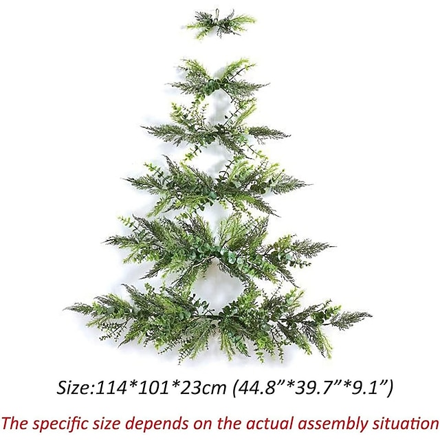 Wall Christmas Tree with Decorative Balls, Mini DIY Half Christmas Tree