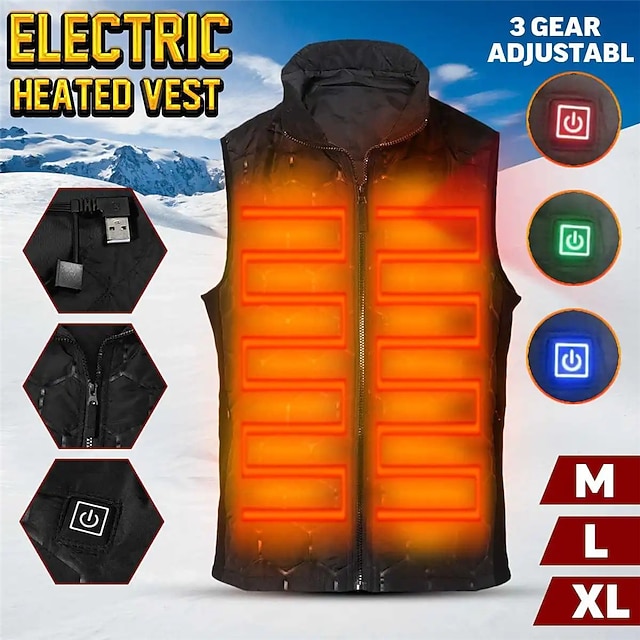 4 Heated Vest Zones Electric Heated Jackets Men Women Sportswear Heated Vest Graphene USB