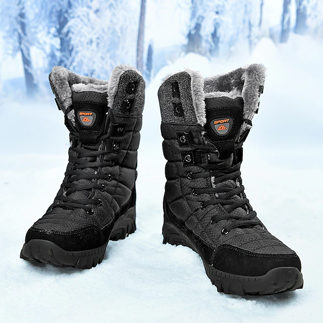 Men's Insulated Winter Snow Boots with Fur Lining - Waterproof, Anti-Slip Outdoor Boots for Cold Weather and Snowy Conditions 30