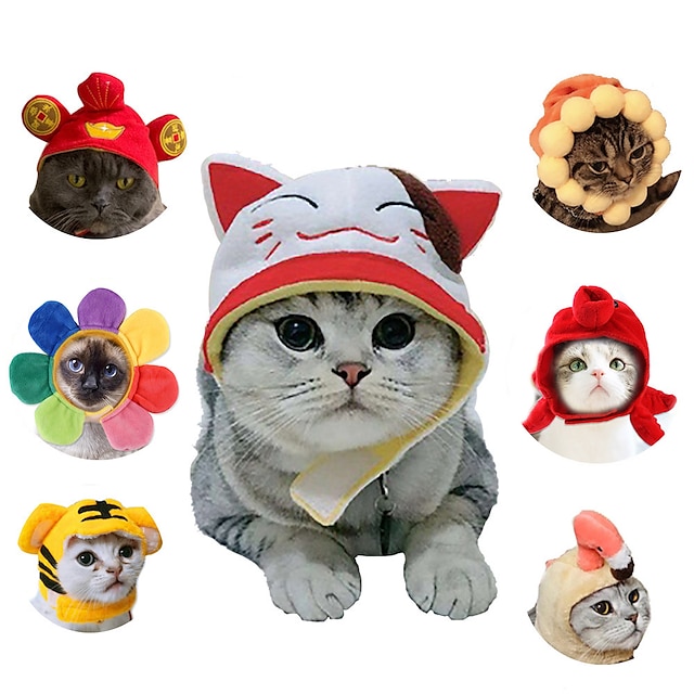  accesorii pentru cap pentru animale de companie drăguț câine teddy dress up floarea-soarelui accesorii pentru cap pentru animale de companie perucă pisică pălărie de halloween