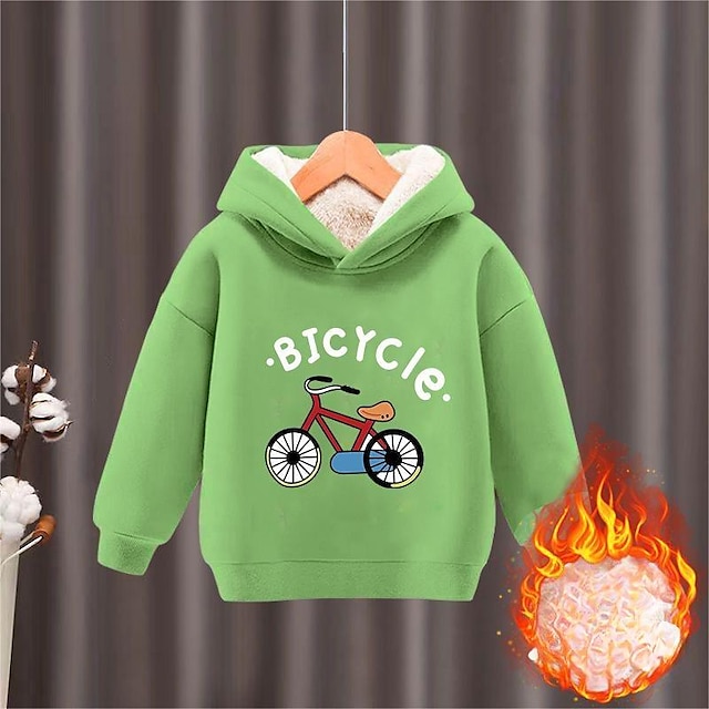  Kids Unisex Hoodie Letter Long Sleeve Pocket Spring Fall Winter Active Daily Cotton School Casual