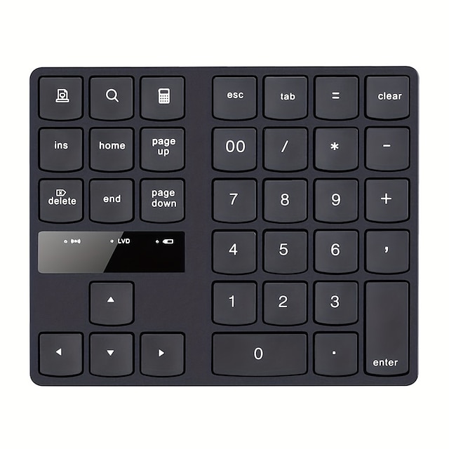  USB 2.4G Wireless Numeric Keyboard 35 Keys Built-in Rechargeable Battery TYPE-C Charging Interface Office Financial Accounting Numeric Keyboard
