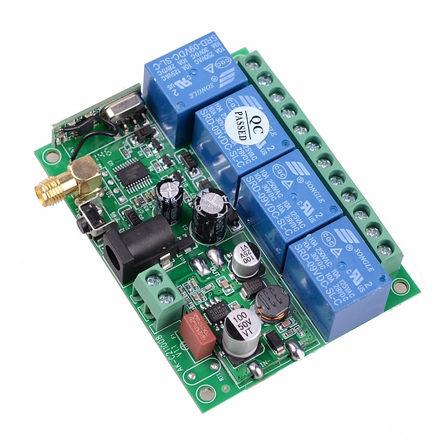 DC12V 24V 36V 4CH Remote control switch/learning code 10A relay ON OFF ...