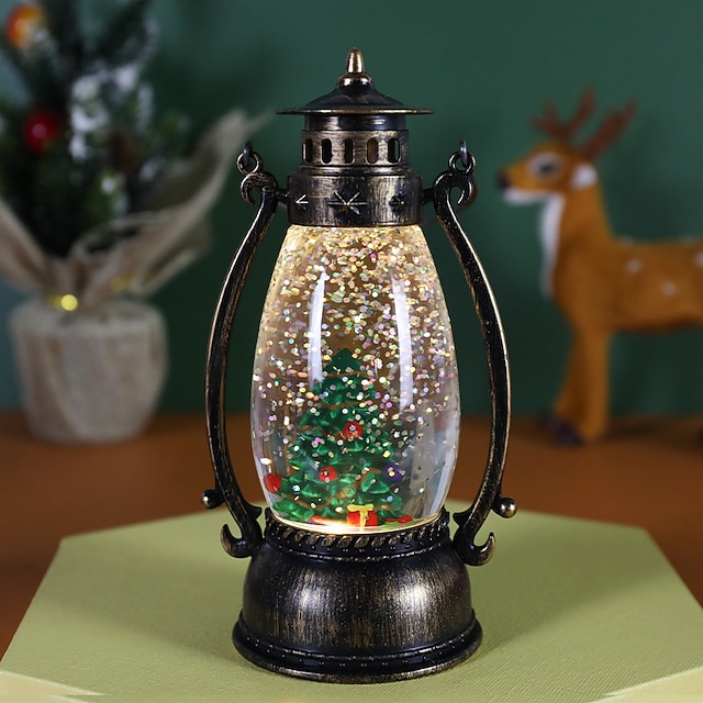  Christmas decorations crystal ball luminous portable oil lamp snow lamp Christmas gift Christmas table decoration.