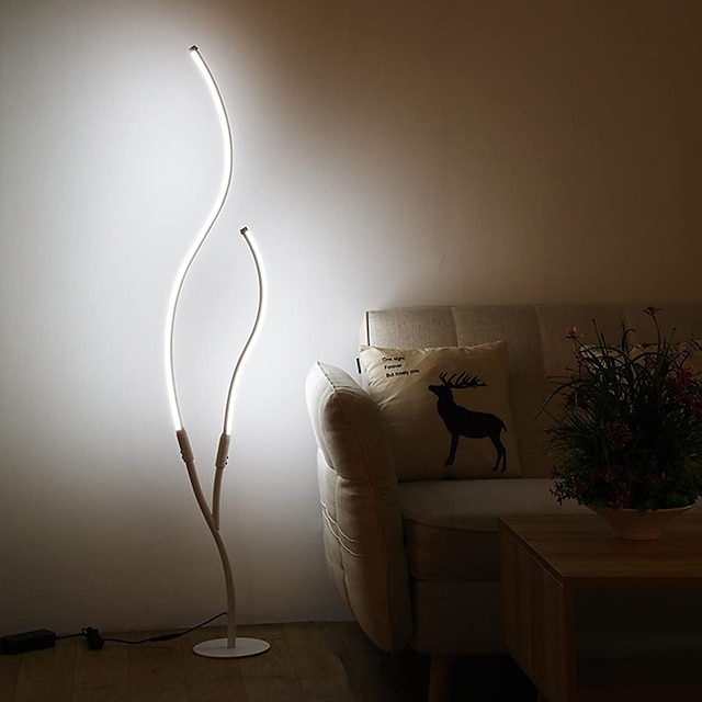  lampadaire de salon à intensité variable 24 w lampadaire LED avec télécommande lampadaire moderne en spirale pour chambre à coucher salles d'exposition galeries blanc 110-240v