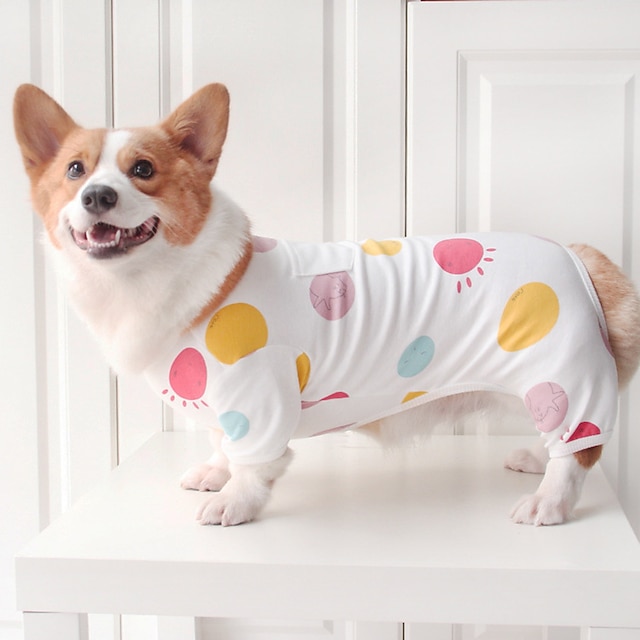  Cute Cotton Dog Clothes Compared to Bears Corgi Pet Dog Pajamas Small Dogs Four Legs Anti Hair Drop