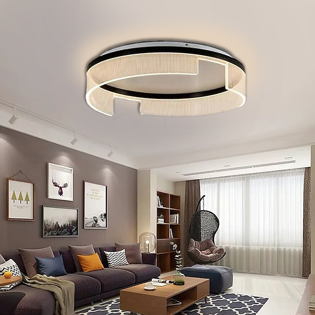  LED Pendant Light Circle Design 40/50cm Acrylic Modern Simple Fashion Hanging Light with Remote Control for Study Room Office Dinning Room Lighting Fixture 110-240V