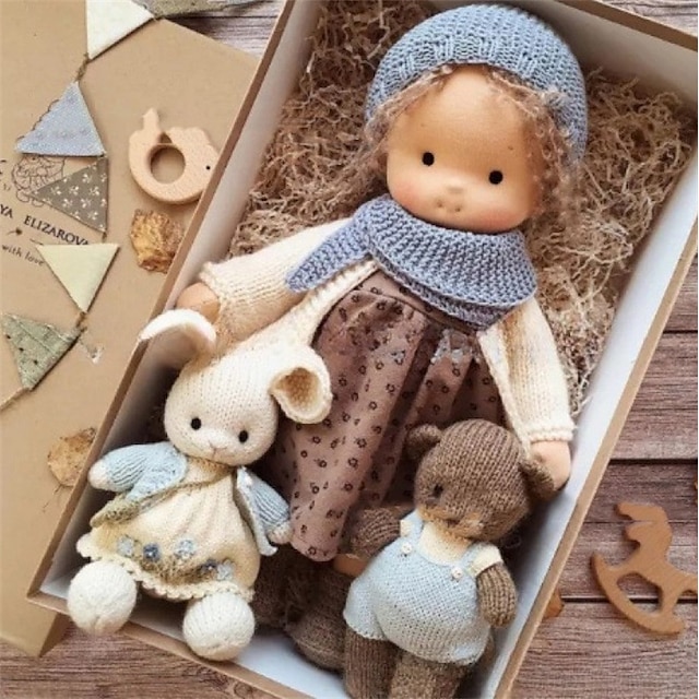  Nouvelle poupée en coton, poupée d'artiste, poupée interchangeable faite à la main, emballage de boîte cadeau à faire soi-même