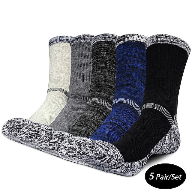  Herren 5 Paare Socken Stricken Laufsport Socken Herrensocken Schwarz Blau Farbe Farbblock Casual Täglich Grundlegend gesprenkelt Mittel Herbst Winter Warm