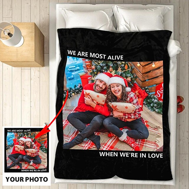 JOYXBUY Personalisierte Decke – Mit Namen Bedruckt In 3 Größen (75x100 Cm Bis 150x200 Cm) – Weiches Flanell-Fleece
