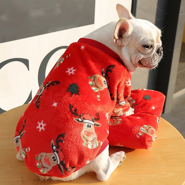  luipaardprint methode bulldog herfst en winter warme pyjama jas tweebenige kleding