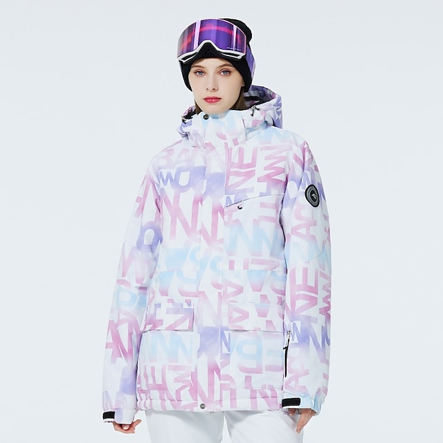  Women's Ski Jacket Outdoor Winter Thermal Warm Windproof Breathable Detachable Hood Windbreaker Winter Jacket for Skiing Camping / Hiking Snowboarding Ski
