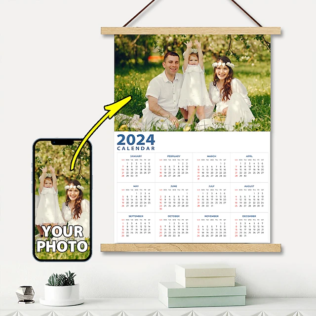 Custom 2024 Calendar Wall Art Canvas Custom Calendar 2024, Personalized ...