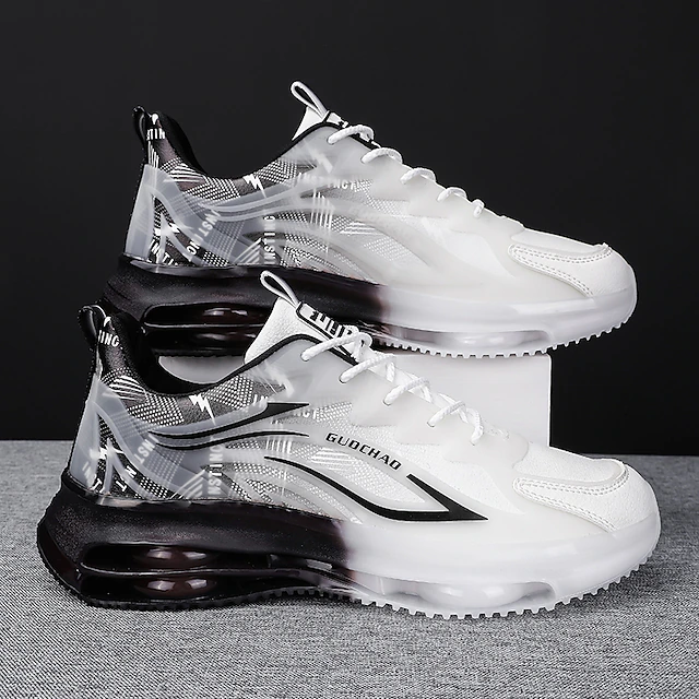Men's Lightweight Air Cushion Sneakers with Transparent Design – Trendy Lace-Up Athletic Shoes for Running and Casual Wear 9