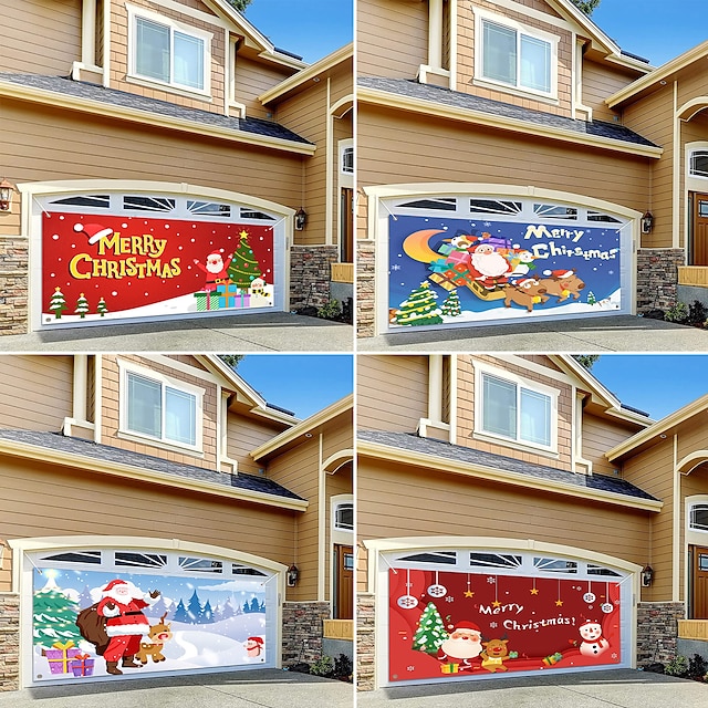 Christmas Garage Door Banner, Indoor Outdoor Christmas Holidays, Happy