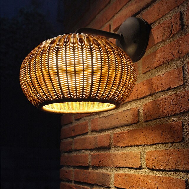  Outdoor LED Wall Lamp Rattan Waterproof IP65 Lighting Wall Light for Patio Garden 110-240V