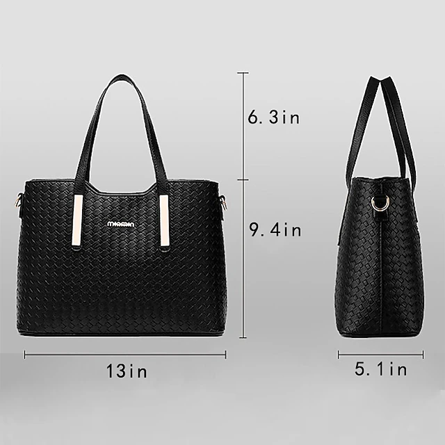 Women's Bag Set Bag Set Top Handle Bag PU Leather 3 Pcs Purse Set Daily ...
