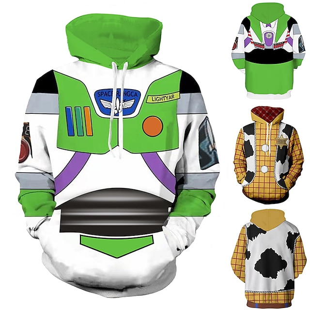 Toy Story Lightyear Woody Buzz Lightyear Hoodie Anime Cartoon Anime 3D Graphic Street Style For Couple's Men's Women's Adults' Back To School 3D Print