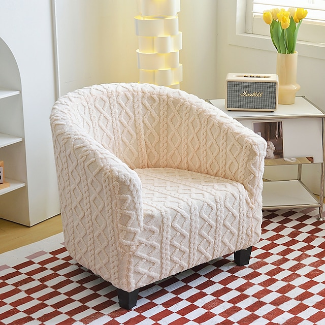  capas de cadeira de clube de lã, capa de cadeira elástica macia para sala de estar e quarto, protetor de poltrona lavável e removível, protetor de móveis para decoração de casa