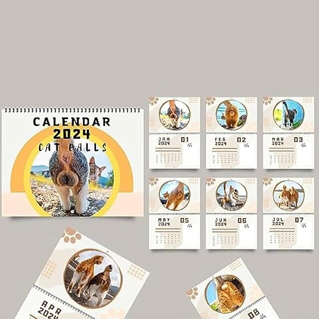 2024 Cats Buttholes Calendar, Funny Cat Ass Calendar 2024, Cat Butt