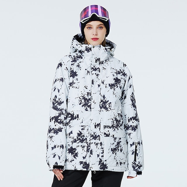  Women's Ski Jacket Outdoor Winter Thermal Warm Windproof Breathable Detachable Hood Windbreaker Winter Jacket for Skiing Camping / Hiking Snowboarding Ski