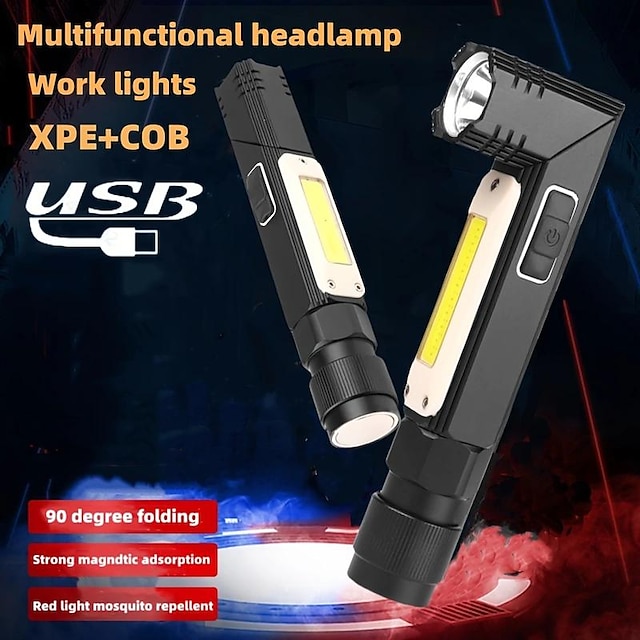  1 τεμ φακός led 1000 lumens τακτικός φακός, περιστρεφόμενος αδιάβροχος προβολέας 90 μοιρών, 5 τρόποι λειτουργίας - οι καλύτεροι υψηλοί αυλοί είναι για κάμπινγκ, εξωτερικούς χώρους, πεζοπορία