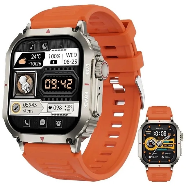  696 DK66 Reloj inteligente 1.95 pulgada Smartwatch Reloj elegante Bluetooth Monitoreo de temperatura Podómetro Recordatorio de Llamadas Compatible con Android iOS Mujer Hombre Llamadas con Manos