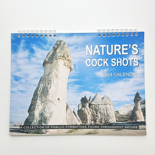  Calendario divertido 2024, calendario de naturaleza 2024 con cordón, calendario familiar mensual de arte de pared para regalo de cumpleaños peculiar, novedad, humor, planificador anual, regalo de oficina