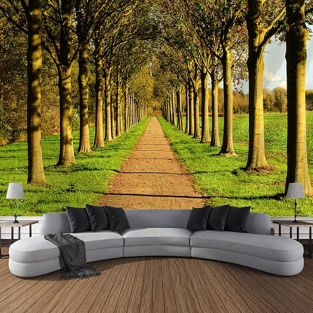  Autumn Forest Scenery Tapestry Wall Art Large Tapestry Wall Decoration Photography Background Blanket Curtain Home Bedroom Living Room Decoration