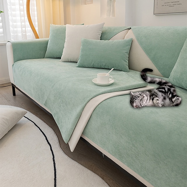  wodoodporna narzuta na sofę pokrycie siedzenia sofy segmentowe pokrowce na kanapy szałwia zielone, ochraniacze na meble antypoślizgowe pokrowce na kanapy dla psów koty dzieci (sprzedawane na