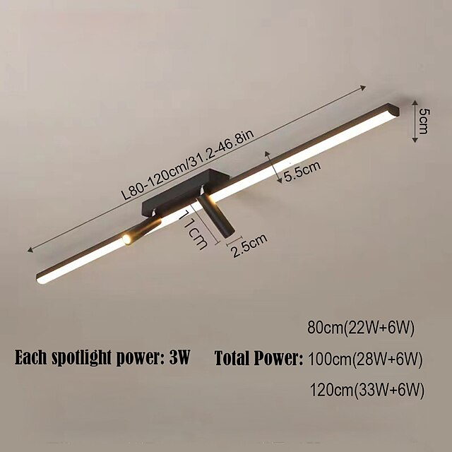 Ceiling Light with Rotating Spotlight Modern Minimalist Silicone