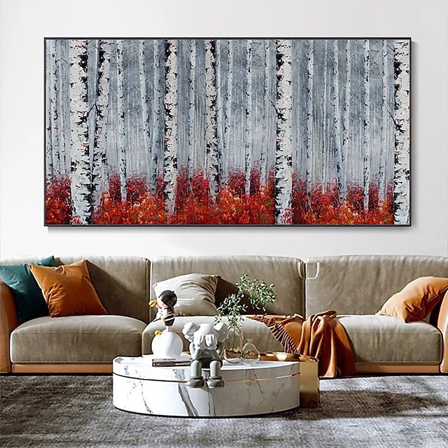  ruční olejomalba plátno nástěnná umělecká dekorace moderní abstraktní javorový les krajina pro domácí dekoraci válcovaný bezrámový nenatažený obraz