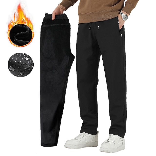 Men's Workout Pants Casual Pants Pocket Drawstring Zipper Pocket Solid ...