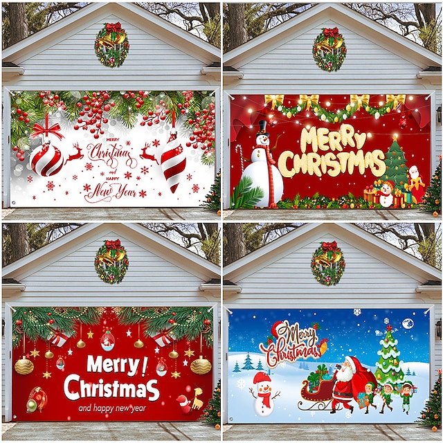 Christmas Garage Door Banner, Indoor Outdoor Christmas Holidays, Happy