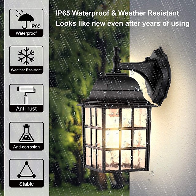  do anoitecer ao amanhecer lâmpada de parede externa luzes de varanda de montagem na parede com sensor iluminação de parede externa lâmpada de parede antiferrugem lanterna de parede à prova d'água