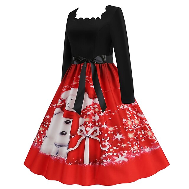 Santa Claus Christmas Dress Fancy Christmas Dress Women's 1950s