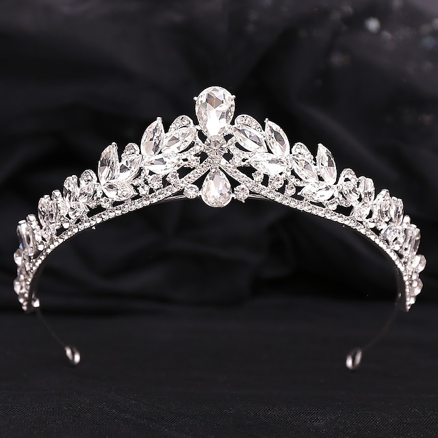  kroon tiara's hikinauhat Helm Strass Legering Bruiloft cocktail Luxe Elegant Met Kristaldetails Helm Hoofddeksels