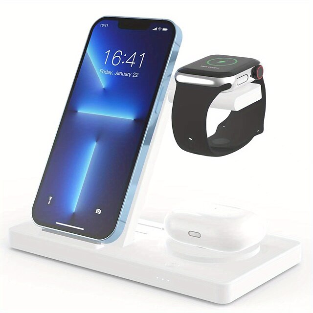  5 In 1 Foldable Wireless Charger Pad For IPhone 15 14 13 12 For IWatch 9 8 7 6/Samsung Galaxy Watch 5 Pro/4/3/Active 2 1 for Airpods Foldable Qi Fast Charging Dock Station