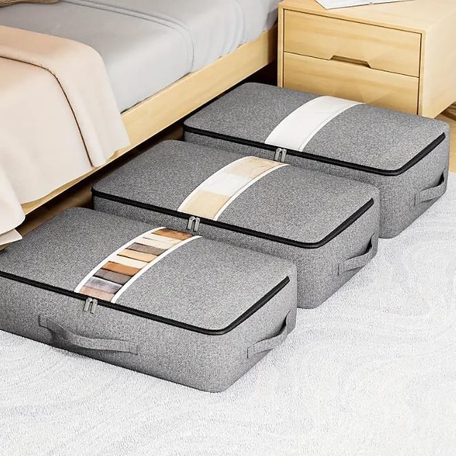  сумка для хранения на дне кровати, сумка для хранения одеяла с прозрачным окном, складная сумка-органайзер для гардероба большой вместимости