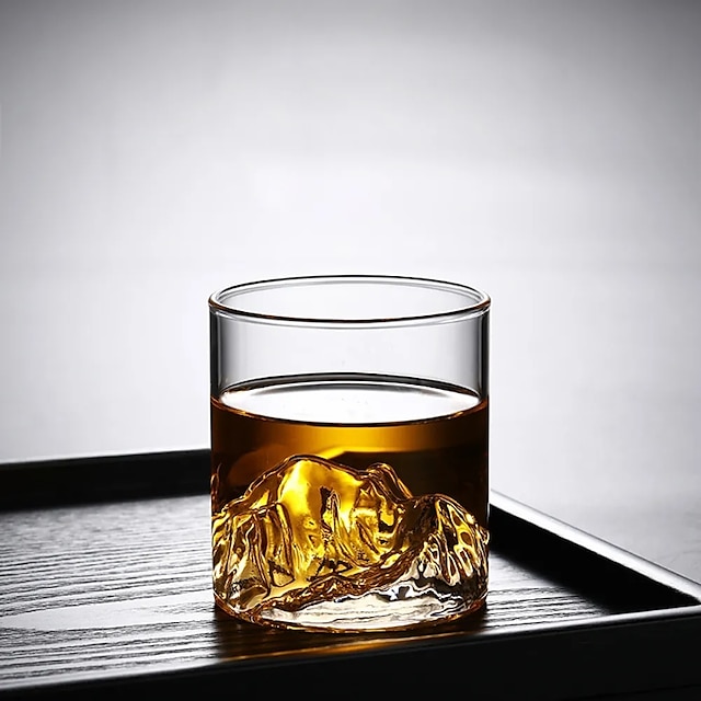  japanilainen jäätikkö kuppi kiinnitys fuji lumi vuori lasikupit läpinäkyvä yksinkertainen maitoviski juomatarvikkeet tarvikkeet lasisetti
