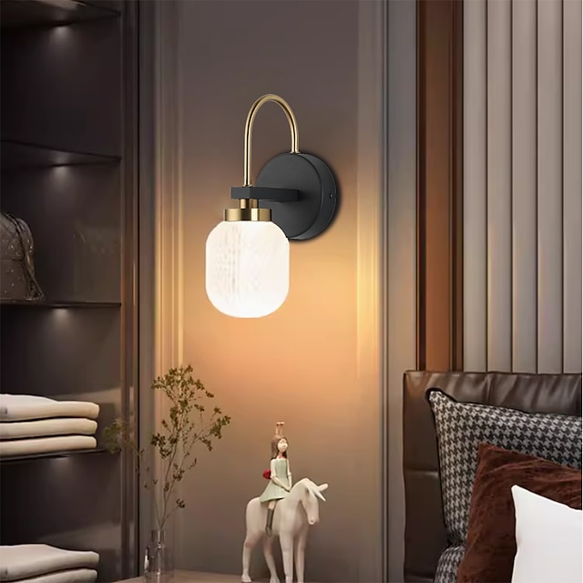  Moderno banheiro de vidro penteadeira lâmpada de parede preto ouro Moderno lâmpada de parede banheiro moderno cristal vidro penteadeira iluminação ac85-265v