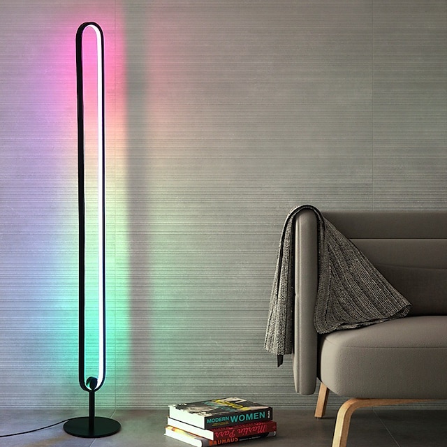  LED Floor Lamp, RGB Corner Floor Lamp with Remote & Smart APP Control, Music Sync,Modern Floor Lamp with DIY Mode, Color Changing Smart Standing Lamp for Living Room, Bedroom, Gaming Room 110-240V