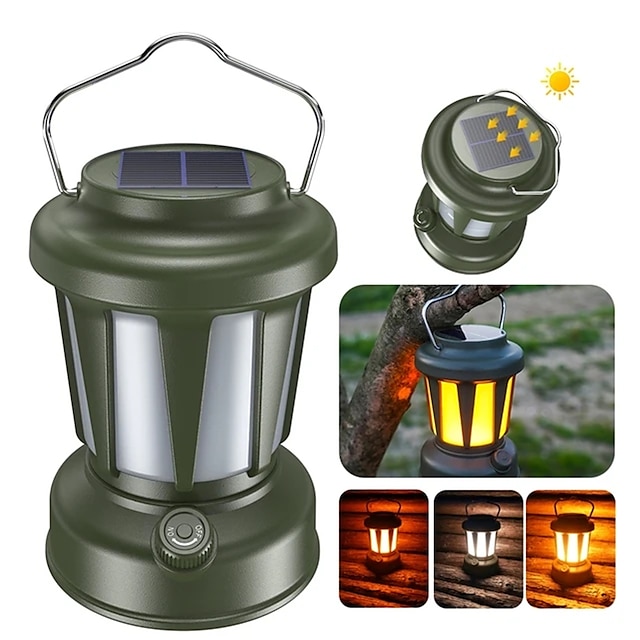  Lampă solară portabilă, reîncărcabilă, cu led de camping, pentru atenuarea rece și caldă, pentru protecția mediului în aer liber, cort lanternă 1buc