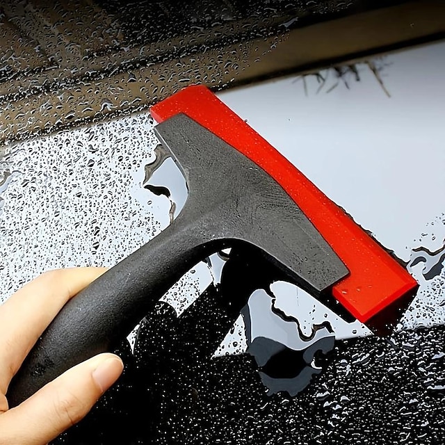  bilrude gummiskraber sort håndtag rød gummi bil auto isskraber vindue snerydning rengøringsværktøj