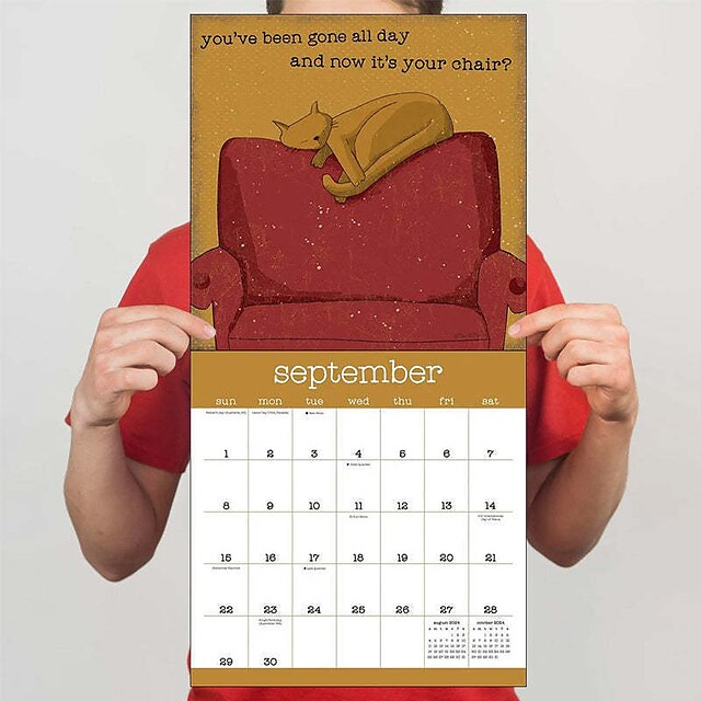 A Year of Snarky Cats 2024 Wall Calendar, Funny Calendar New Year Gift