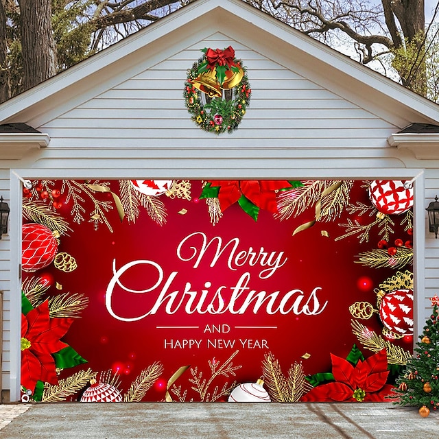 Christmas Garage Door Banner, Indoor Outdoor Christmas Holidays, Happy