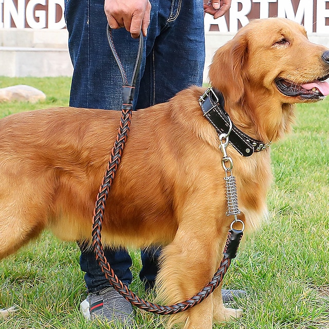  Haustier-Traktionsseil Hund 8-strängiges, aus Rindsleder gewebtes Hundeseil mittlerer und großer Größe, explosionsgeschütztes und bündiges Hundeseil auf Lager