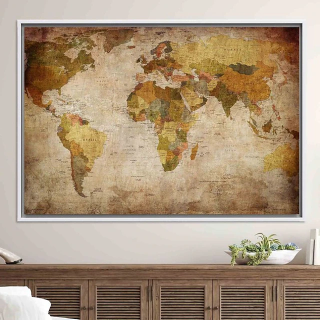 World Map Prints Wall Art Modern Picture Home Decor Wall Hanging Gift ...