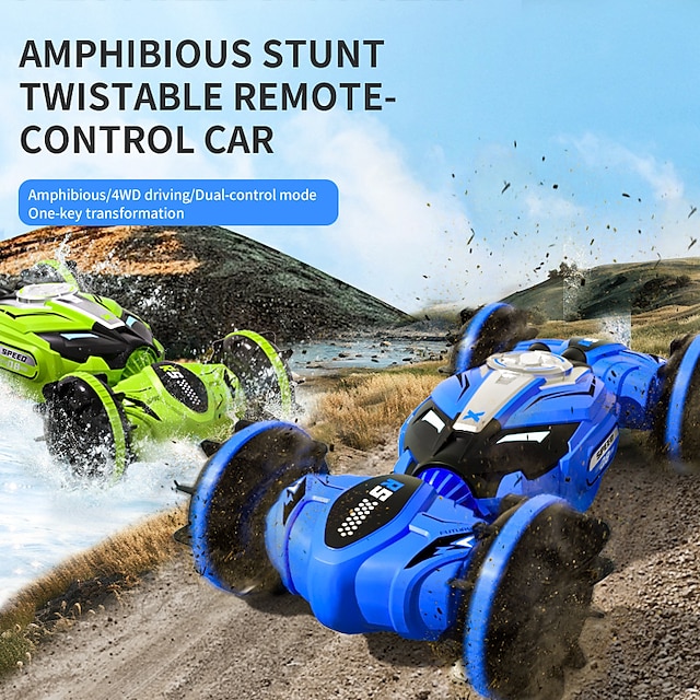  JJRC Amphibious Small Twist Remote Control Vehicle For Children's Four-wheel Drive Gesture Sensing Double-sided Deformation Stunt Vehicle