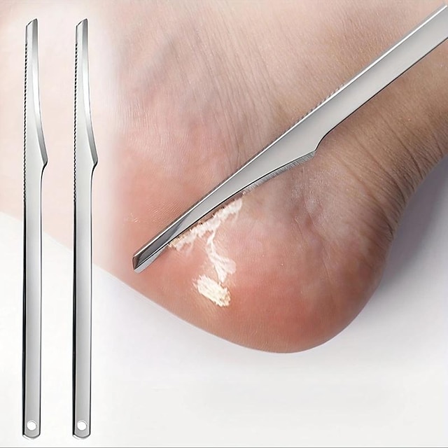  Couteau à pied en acier inoxydable, dissolvant de peaux mortes, rasoir à ongles d'orteils, couteau de pédicure, râpe à callosités, outil de soins des pieds